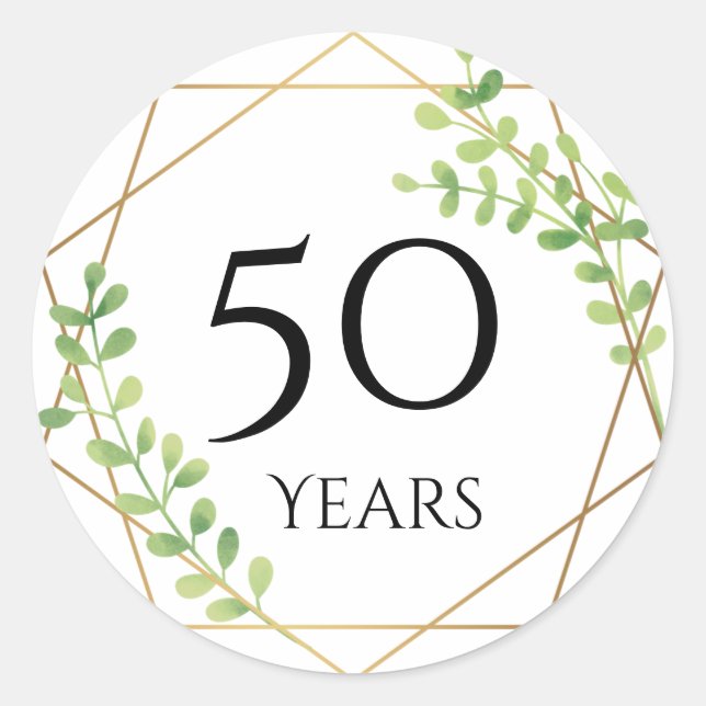 50-årsjubileumsdekaler runt klistermärke (Framsida)
