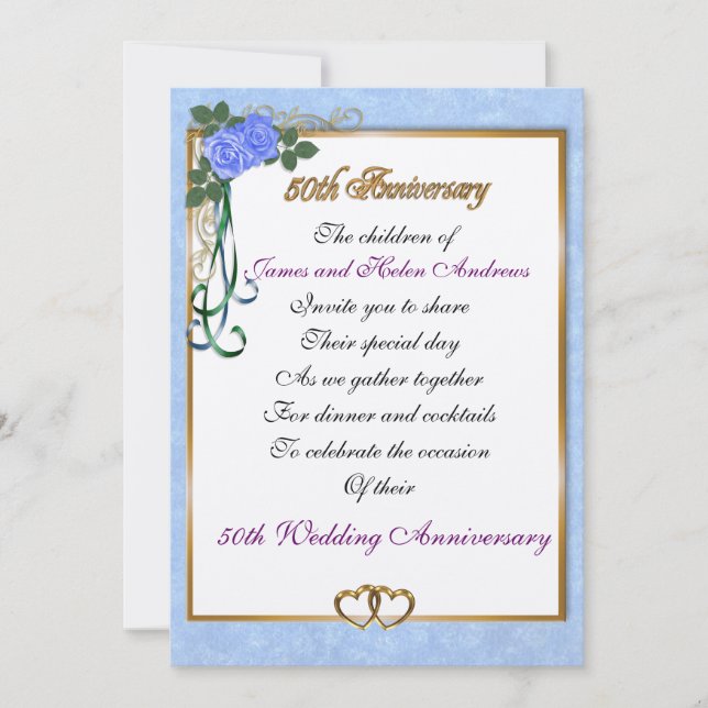 50-årsjubileumsfest-inbjudan för föräldrar inbjudningar (Framsida)