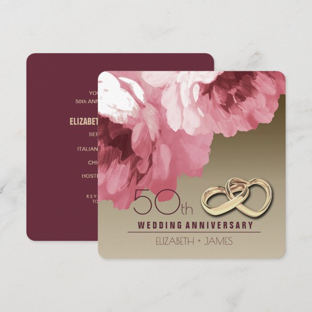 50-årsjubileumsfestinbjudningar inbjudningar (Fram/baksida)