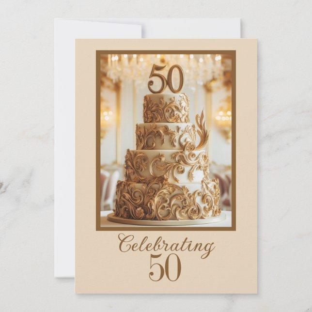 50-ÅRSJUBILEUMSFIRANDE FESTLIGHETSINBJUDAN INBJUDNINGAR (Baksida)