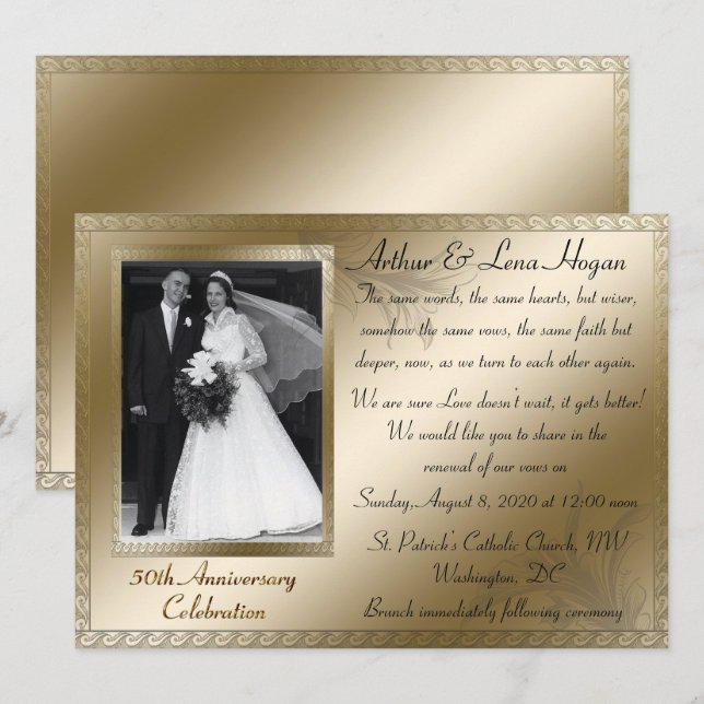 50-årsjubileumsfirande inbjudningar (Fram/baksida)