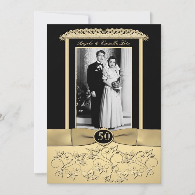 50-årsjubileumsinbjudan med fotinsats inbjudningar (Framsida)
