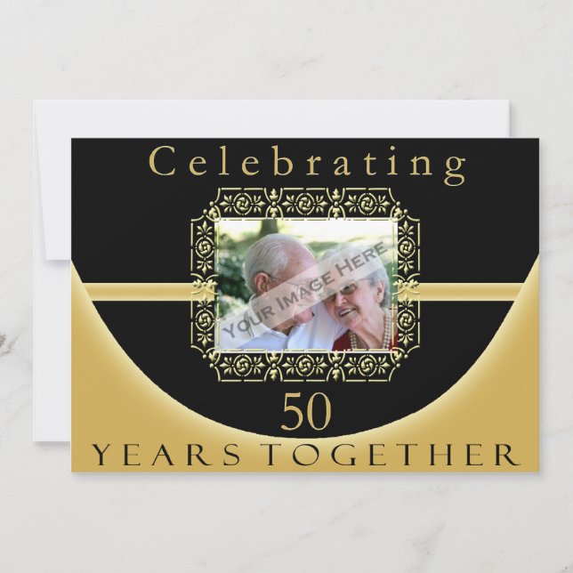 50-årsjubileumsinbjudan med foto inbjudningar (Framsida)