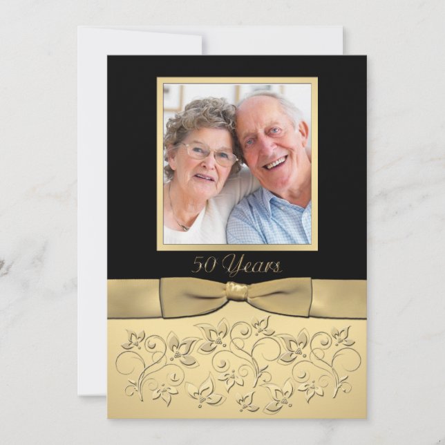 50-årsjubileumsinbjudan med fotoinsats inbjudningar (Framsida)
