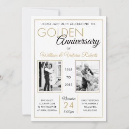 50-årsjubileumspartajinvitation, Falskt Guld Inbjudningar
