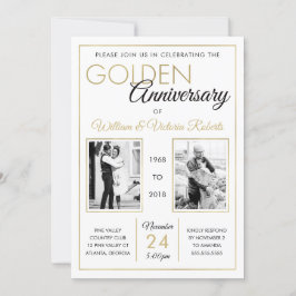 50-årsjubileumspartajinvitation, Falskt Guld Inbjudningar