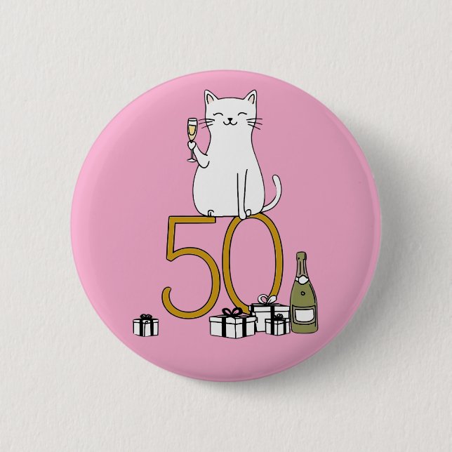 50-årskatt firande 50-årsjubileum knapp (Framsida)