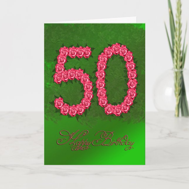 50-årskort med ro och löv kort (Framsida)