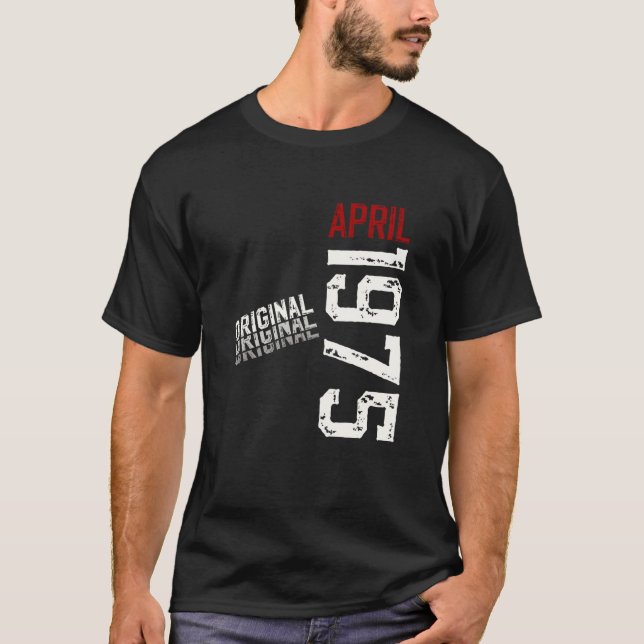 50-årsman Original April 1975 50 år män T Shirt (Framsida)