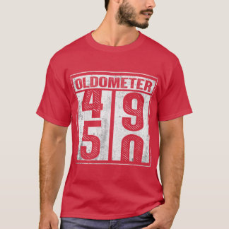 50-årspresent rolig present män kvinnor Oldometer T Shirt