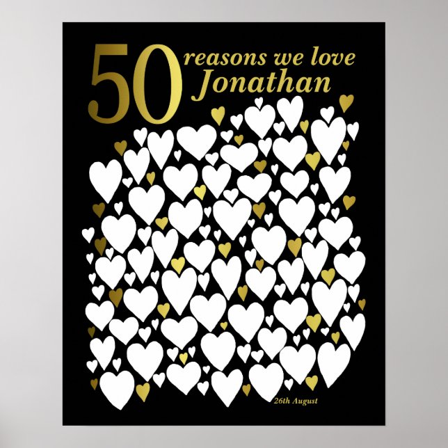50-årspresentationsaffisch - 50 skäl till varför v poster (Framsidan)