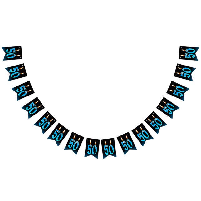 50-årsstearinljus med ögonbollar vimplar (Alla)