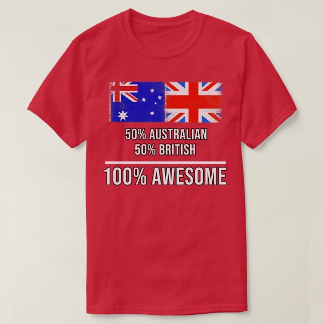 50 australiska, 50 brittiska, 100 Fantastisk-gåva  T Shirt (Design framsida)