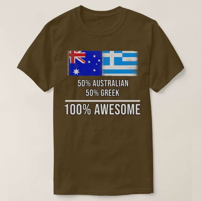 50 australiska 50 grekiska 100 Fantastisk-gåva för T Shirt (Design framsida)