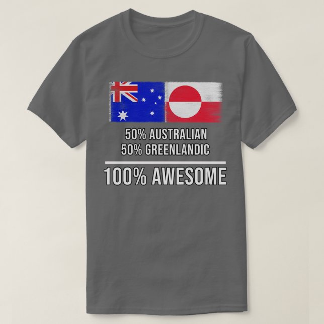 50 australiska 50 grönländska 100 Fantastisk-gåvor T Shirt (Design framsida)