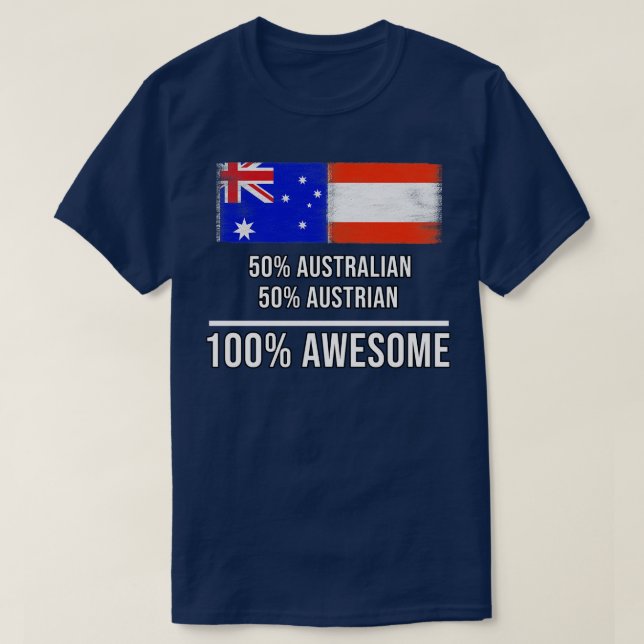 50 australiska 50 österrikiska 100 Fantastisk-gåva T Shirt (Design framsida)