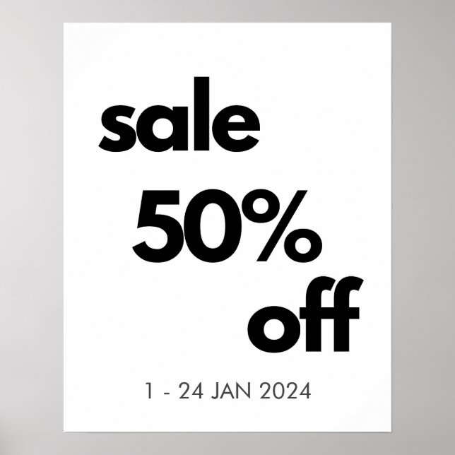 50 % av försäljningsskylten, Anpassningsbar Retail Poster (Framsidan)