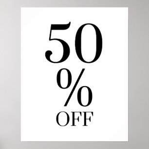 50 % av försäljningsskylten, detaljhandel poster