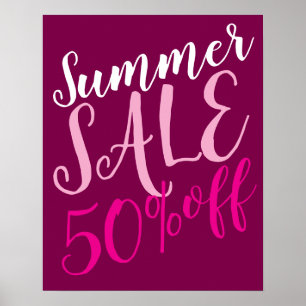 50 % av försäljningsskylten, sommarförsäljningssky poster
