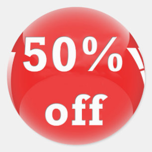 50 % av (Procent) rund glansig etikett