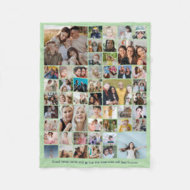 50 Bilder Fotokollage Anpassad Färg Mintgrön Fleecefilt