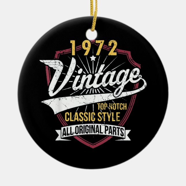 50 Birthday 1972 Begränsad Edition Julgransprydnad Keramik (Framsidan)