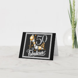 50 Birthday Card tittar Fabulous and glitzy Kort