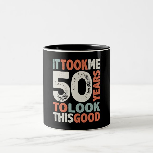 50 Birthday Funny 50 Years Två-Tonad Mugg (Center)