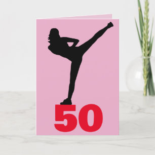 50 BIRTHDAY KICK STRETCH KICK GREETING CARD TACK KORT