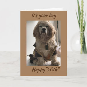 **50 BIRTHDAY ÖNSKEMÅL FRÅN COCKER SPANIEL**-kort Kort
