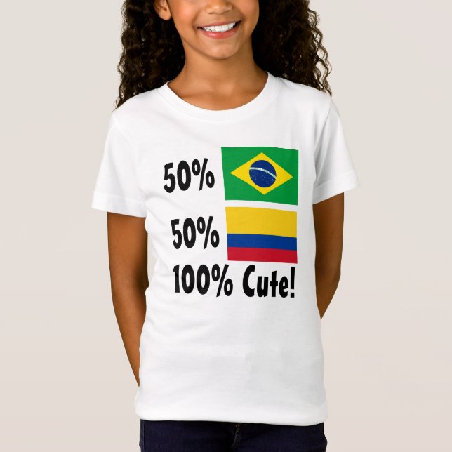 50% brasilian 50% gullig colombiansk 100% t shirt (Framsida)
