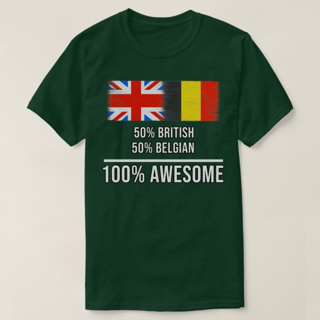 50 brittiska, 50 belgiska, 100 Fantastisk-gåva til T Shirt (Design framsida)