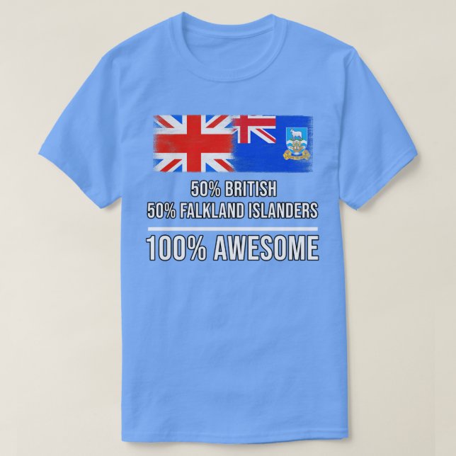 50 brittiska 50 Falklandsöarna 100 Fantastisk Gift T Shirt (Design framsida)