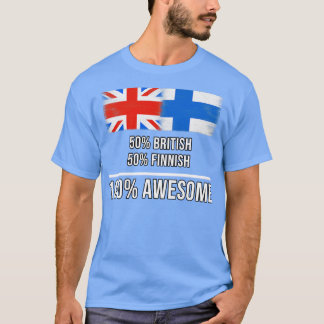 50 brittiska 50 finska 100 Fantastisk-gåva till fi T Shirt