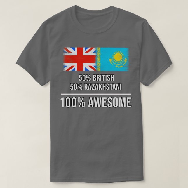 50 brittiska 50 Kazakstan 100 Fantastisk-gåva till T Shirt (Design framsida)