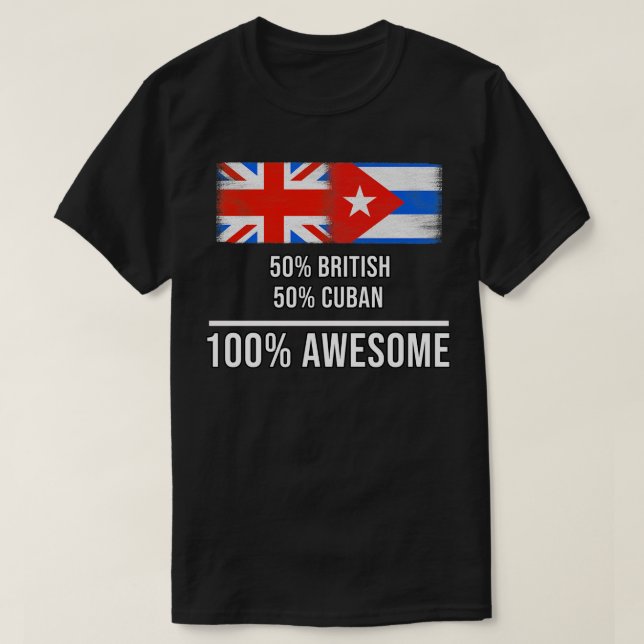 50 brittiska, 50 kubanska, 100 Fantastisk-gåva til T Shirt (Design framsida)