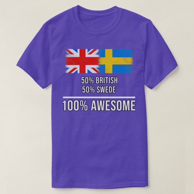 50 brittiska 50 svenska 100 Fantastisk-gåva till s T Shirt (Design framsida)