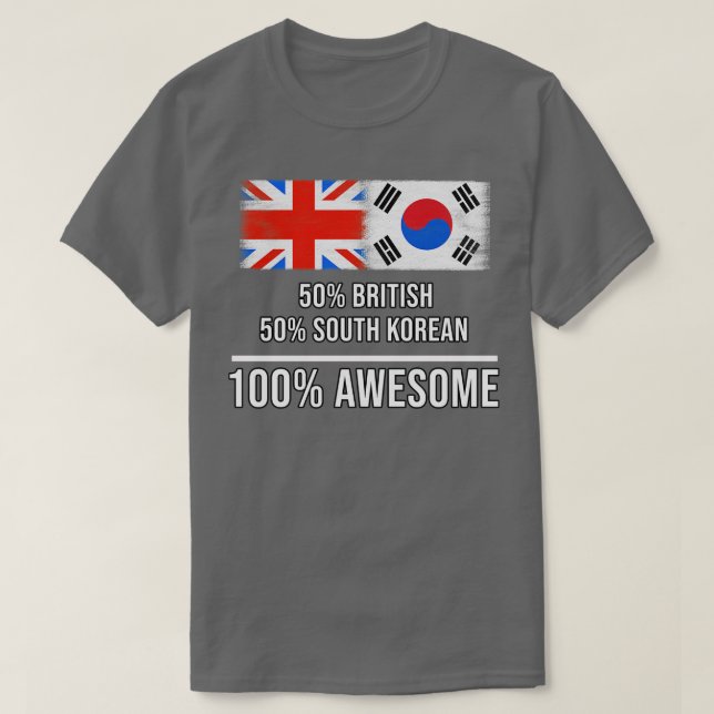 50 brittiska 50 sydkoreanska 100 Fantastisk-gåvor  T Shirt (Design framsida)