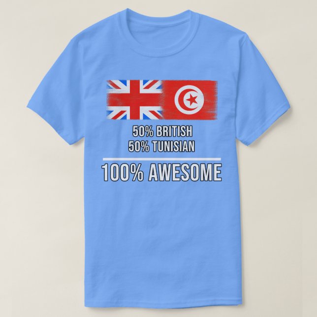 50 brittiska 50 tunisiska 100 Fantastisk-gåvor til T Shirt (Design framsida)