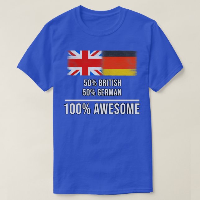 50 brittiska, 50 tyska, 100 Fantastisk-gåva för ty T Shirt (Design framsida)