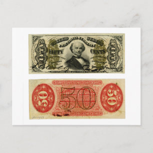 50 Cent Fractional Currency Francis Spinner Vykort