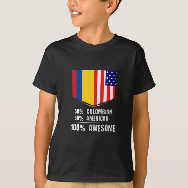 50 % colombianska 50 % amerikanska 100 % Fantastis T Shirt (Framsida)