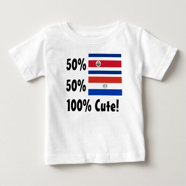 50% costarikan 50% gullig paraguayansk 100% tee shirt (Framsida)