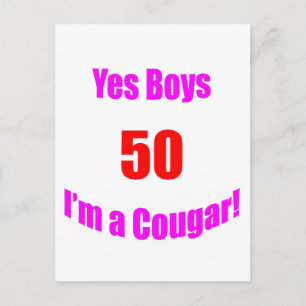 50 Cougar Birthday Vykort