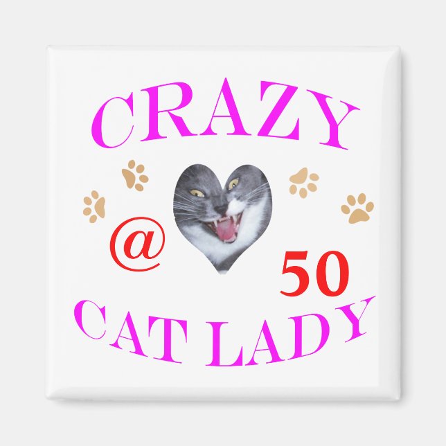 50 Crazy Cat Dam Magnet (Framsidan)