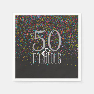 50 & den sagolika konfettin pricker den 50th pappersservett