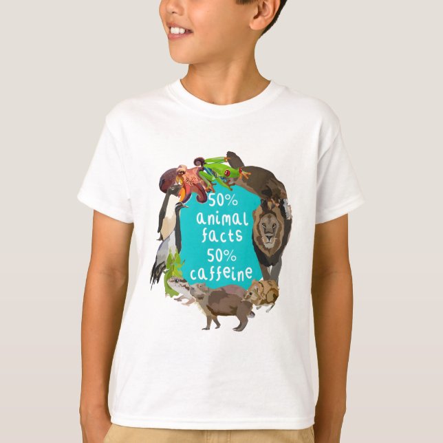50 % djurfetter 50 % koffein t shirt (Framsida)