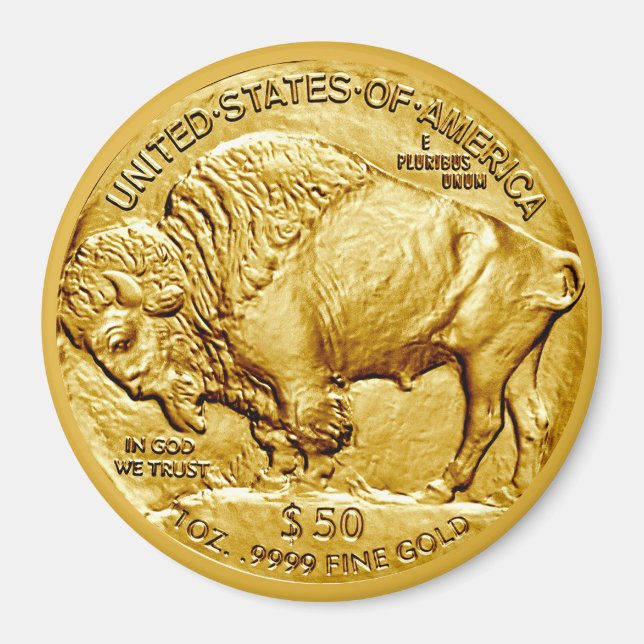 50 Dollar US Buffalo Guldstycke  Magnet (Framsidan)