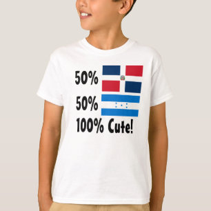 50% dominikan 50% gullig honduransk 100% tee shirt