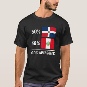 50 Dominikanska republiken 50 Peruanska Flagga Pri T Shirt